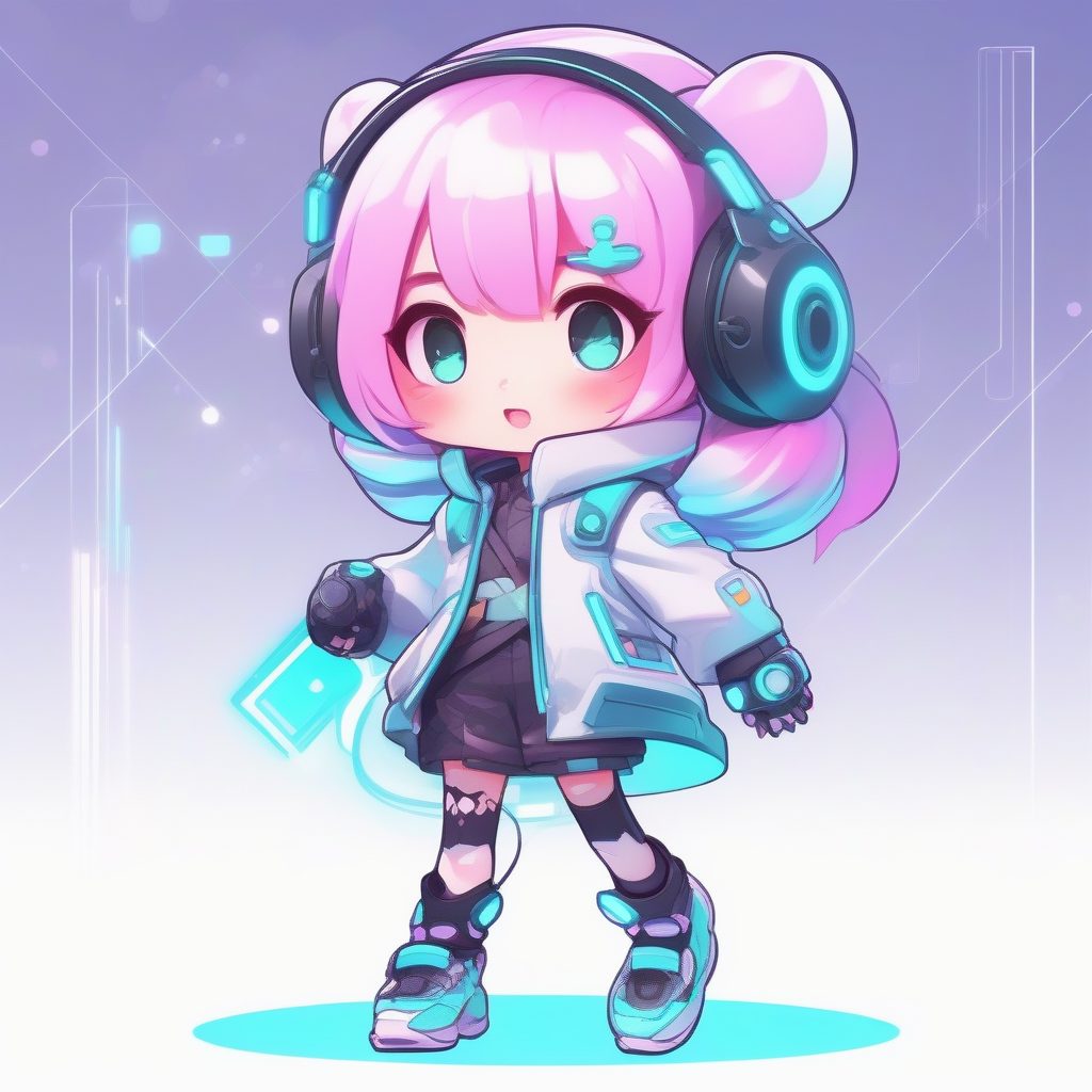 赛博甜心Q版少女：霓虹朋克主题与8K光线追踪渲染