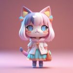 san hua mao er huo li shou ban c4d guang zhui quan shen zhan li duo ba an rou he se cai