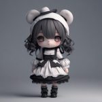 恐怖洛丽塔:破碎洋娃娃Q版手办,万圣节暗黑风格C4D渲染 5 sd 1764034086