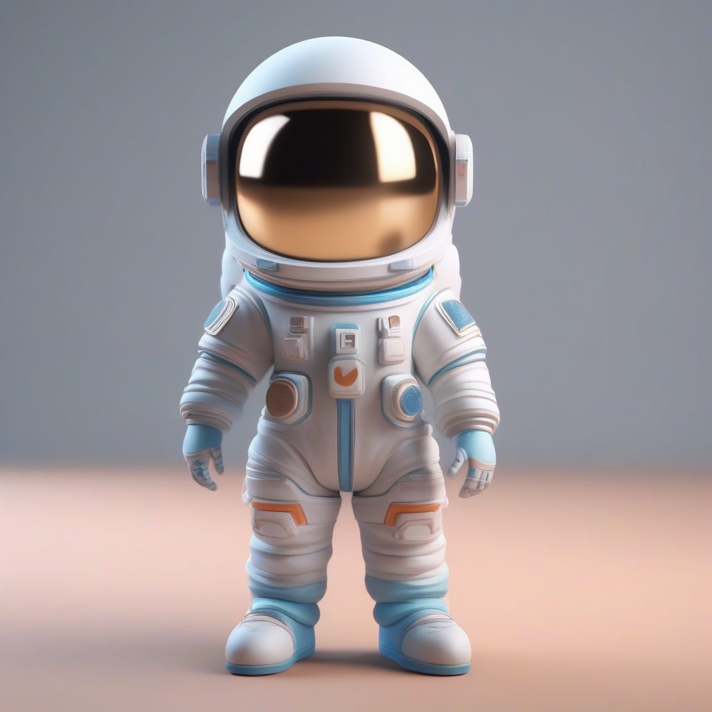 Midjourney/SD必备：高精度Q版宇航员手办提示词 (Pop Mart风格全身站立)