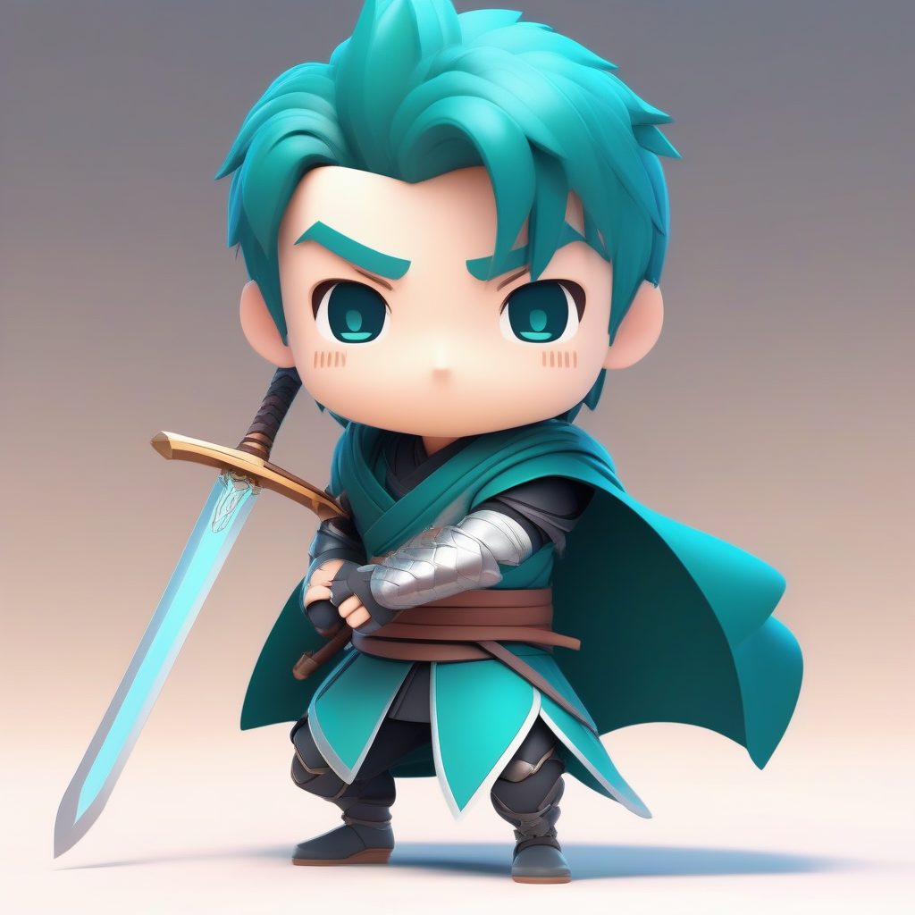 Midjourney/SD 关键词：生成英气少年Q版古风男头像（全身站立高清版）