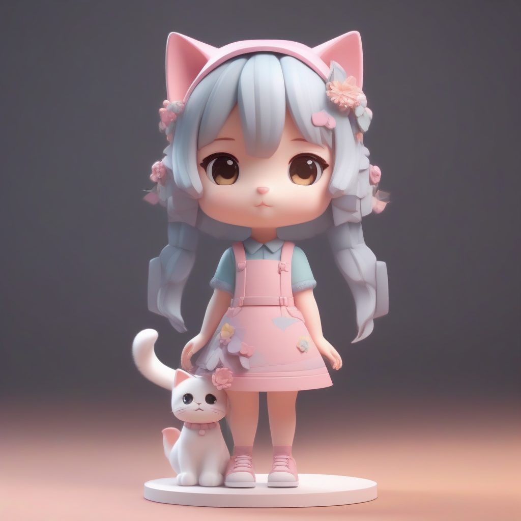 Midjourney/SD教程:Pop Mart风格马卡龙色猫耳娘3D模型生成攻略 7 Midjourney/SD教程:Pop Mart风格马卡龙色猫耳娘3D模型生成攻略