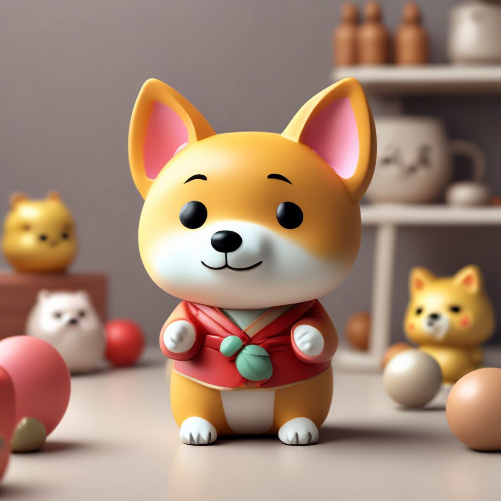 卡哇伊柴犬拟人Q版:极简纯色背景下C4D高抛光渲染技巧分享 49 卡哇伊柴犬拟人Q版:极简纯色背景下C4D高抛光渲染技巧分享