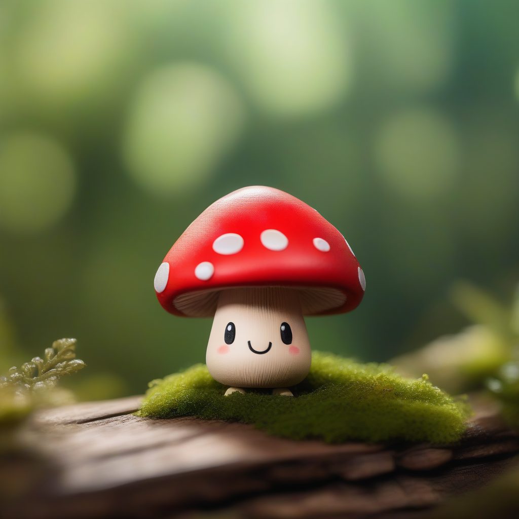 森林里的治愈者：Q萌蘑菇精灵手办，自然系PVC材质