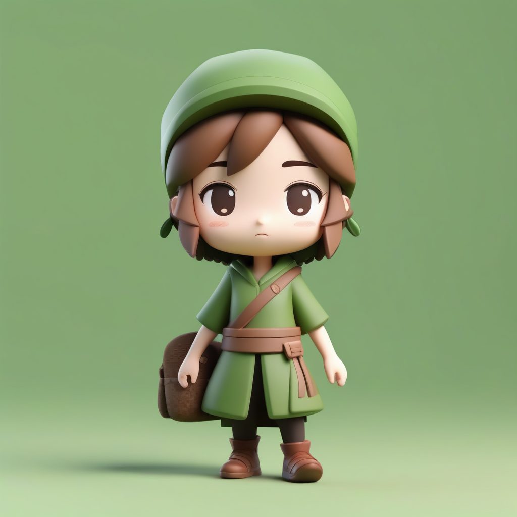 森林冒险家：Q版在逃公主C4D全身站立渲染图