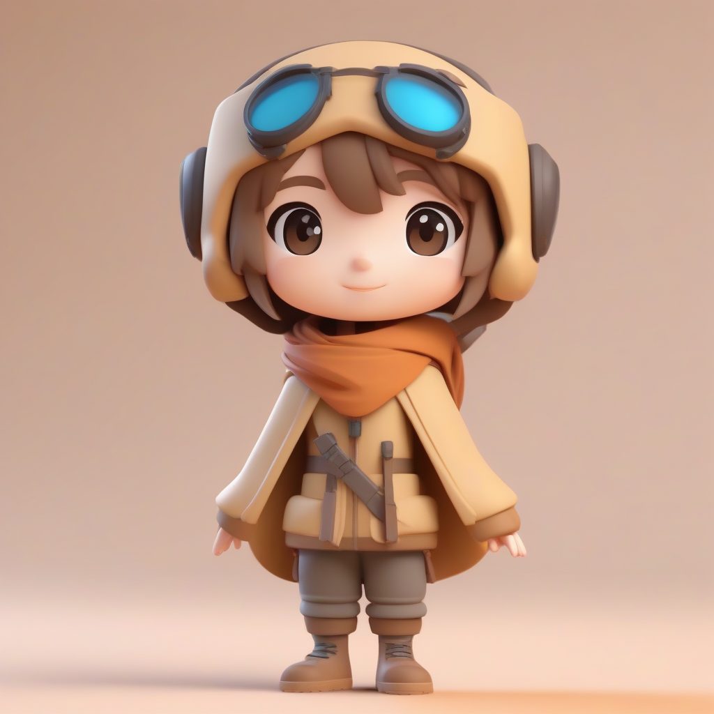 沙漠流浪者Q版手办：戴着护目镜的冒险公主