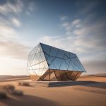 沙漠蜃景:棱镜几何体与镜面玻璃立面 ArchViz 2 sha mo shen jing leng jing ji he ti yu jing mian bo li li mian archviz