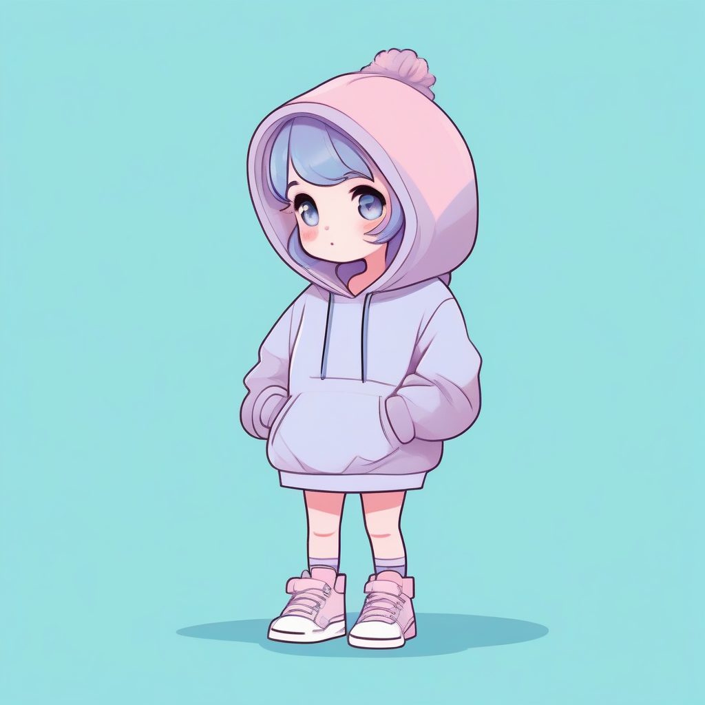 少女心涂鸦:柔和糖果色系潮流Q版女孩全身像AI提示词 7 少女心涂鸦:柔和糖果色系潮流Q版女孩全身像AI提示词