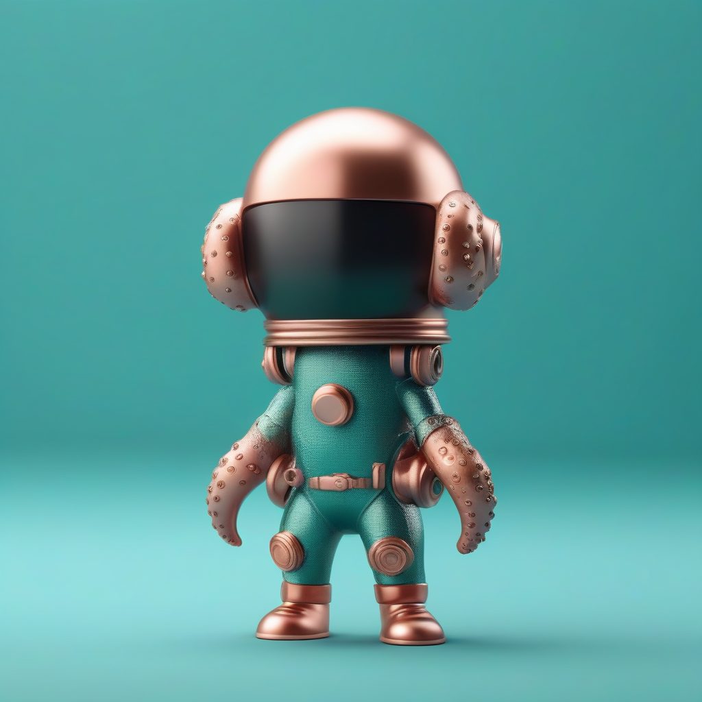 深海潜水员Q版章鱼:C4D高精度渲染,纯青色海洋背景 1 深海潜水员Q版章鱼:C4D高精度渲染,纯青色海洋背景