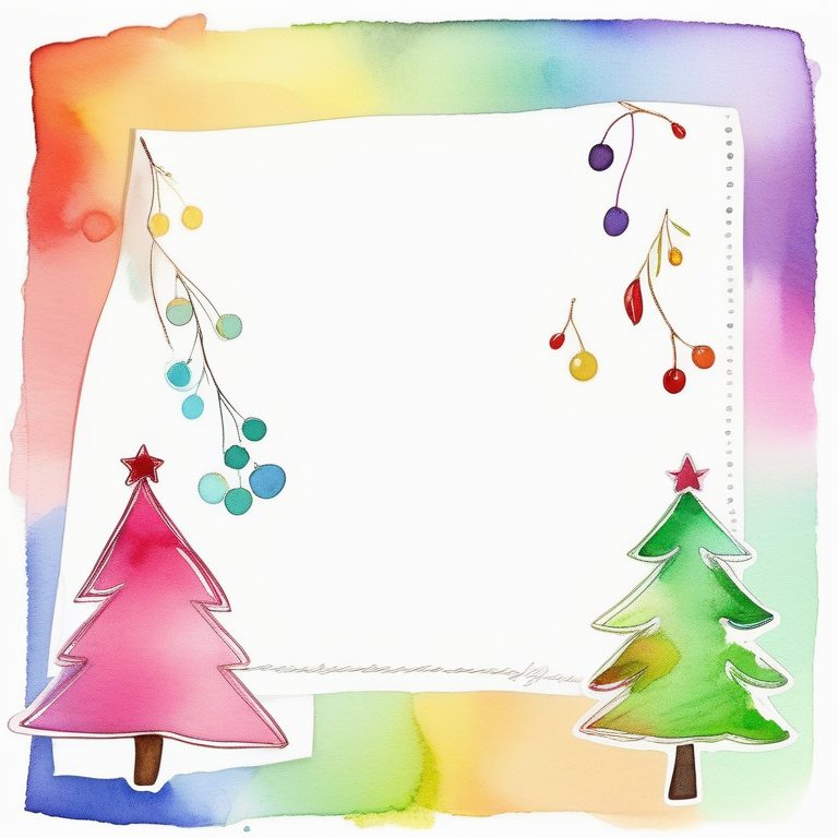 圣诞节水彩涂鸦日记页