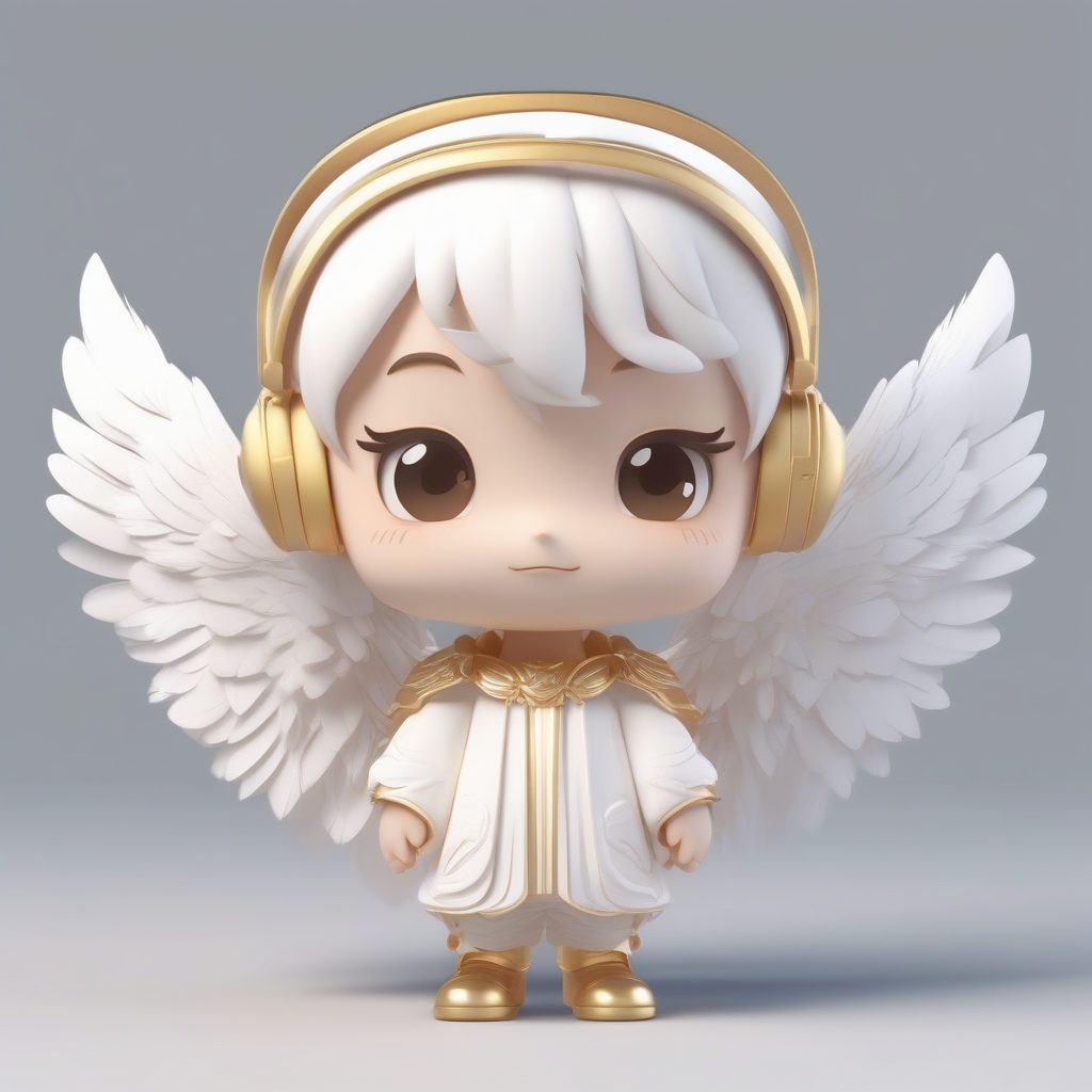 圣洁炽天使：3D盲盒Q版手办，高细节粘土材质渲染