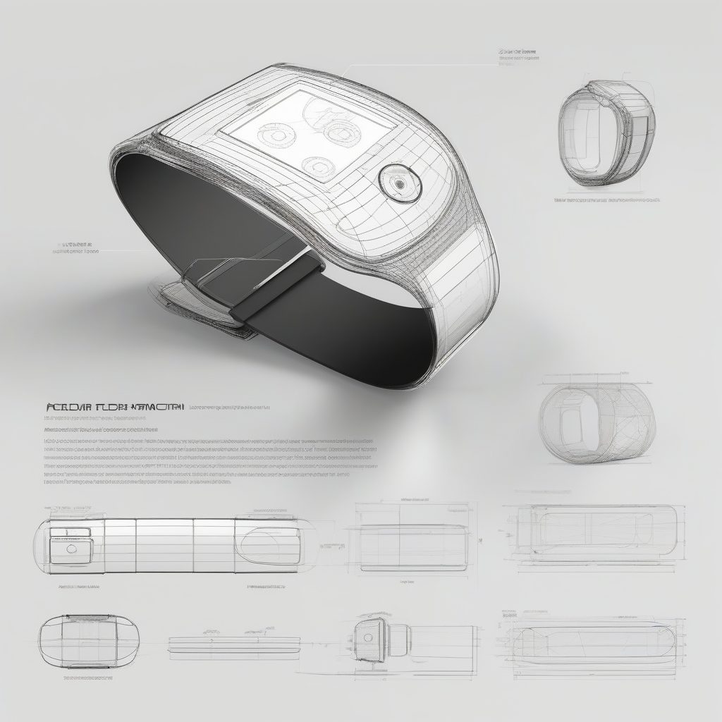 生物整合柔性智能手表：未来穿戴设备概念图