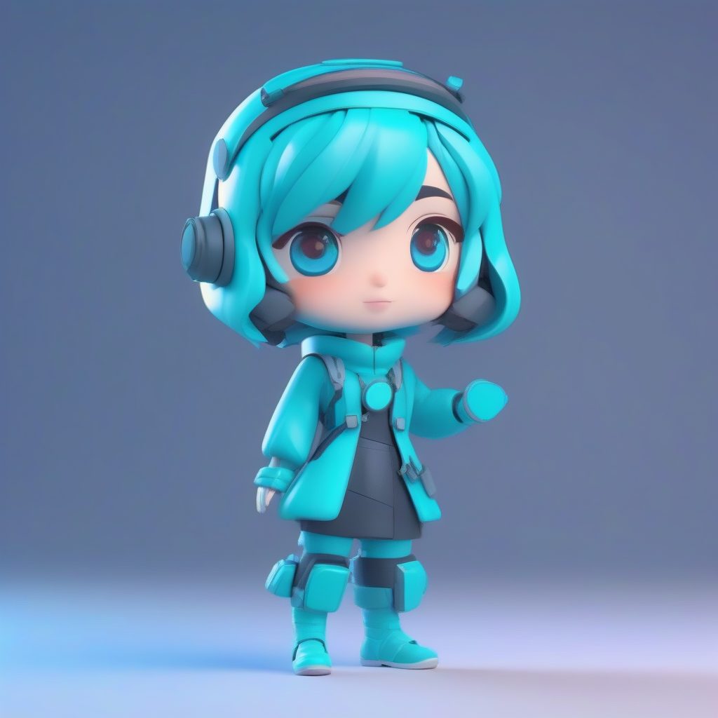 时间旅行者：指引方向的未来感Q版公主C4D模型