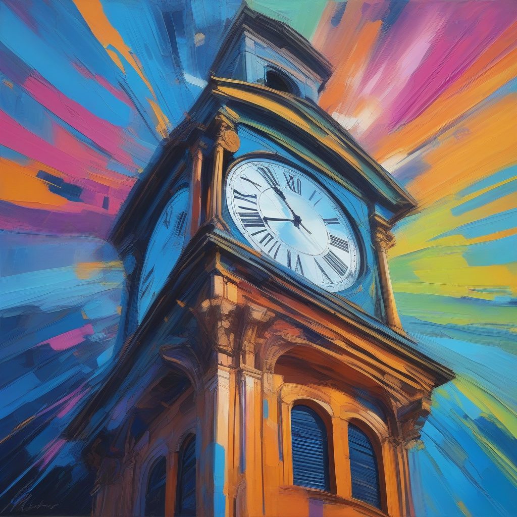 时空错乱：高饱和度色彩下的扭曲建筑艺术