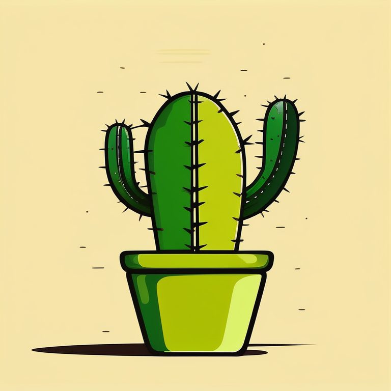 矢量极简动植物 | 一株绿仙人掌