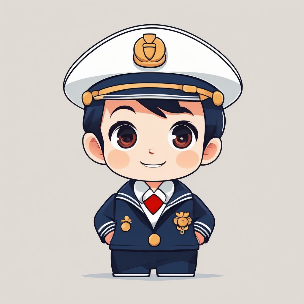 矢量图形风Q版水手服男孩:双色调阴影、全身站立高对比度插画AI 1 矢量图形风Q版水手服男孩:双色调阴影、全身站立高对比度插画AI