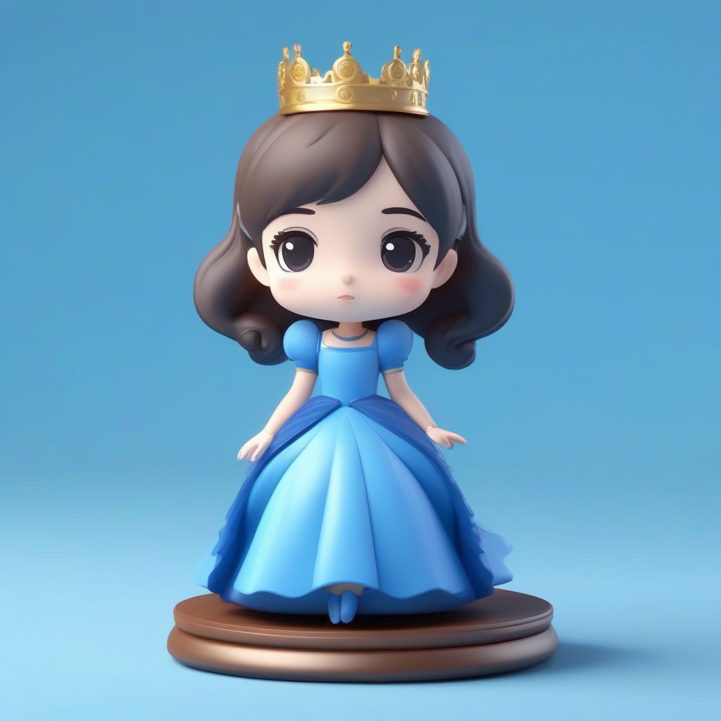 失落的玻璃鞋：寻找失物的Q版忧伤公主C4D模型