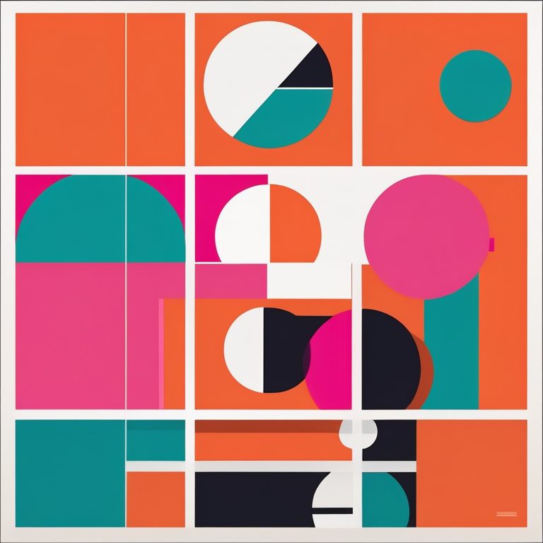 时尚彩色几何插画海报