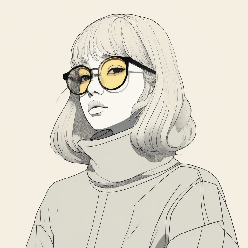 时尚女孩:低饱和马卡龙色系赛璐珞风人像特写