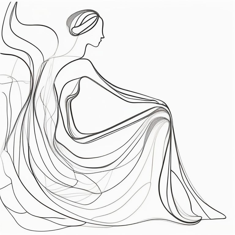 手绘极简极细线条艺术