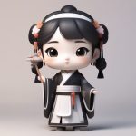 书香墨韵:Q版汉服书生少女粘土手办,高光C4D全身站立图 5 shu xiang mo yun q ban han fu shu sheng shao nyu nian tu shou ban gao guang c4d quan shen zhan li tu