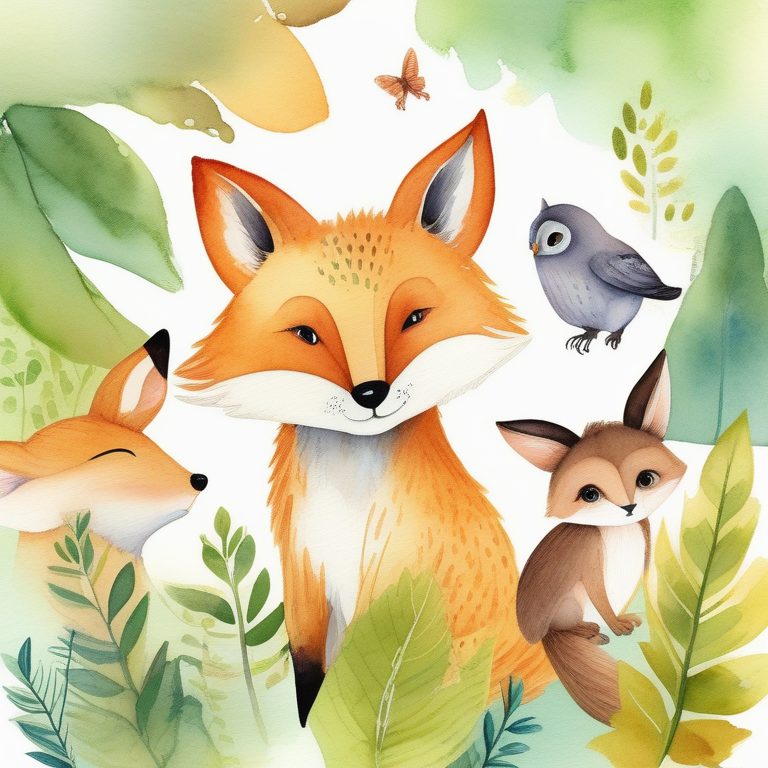 水彩风动物森林奇遇记