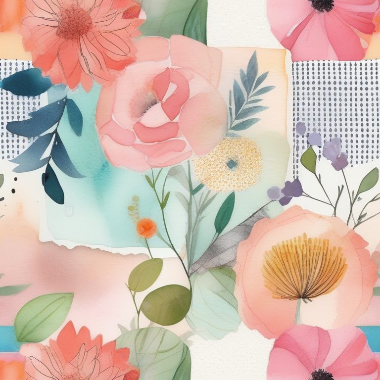 水彩拼贴抽象花园之梦