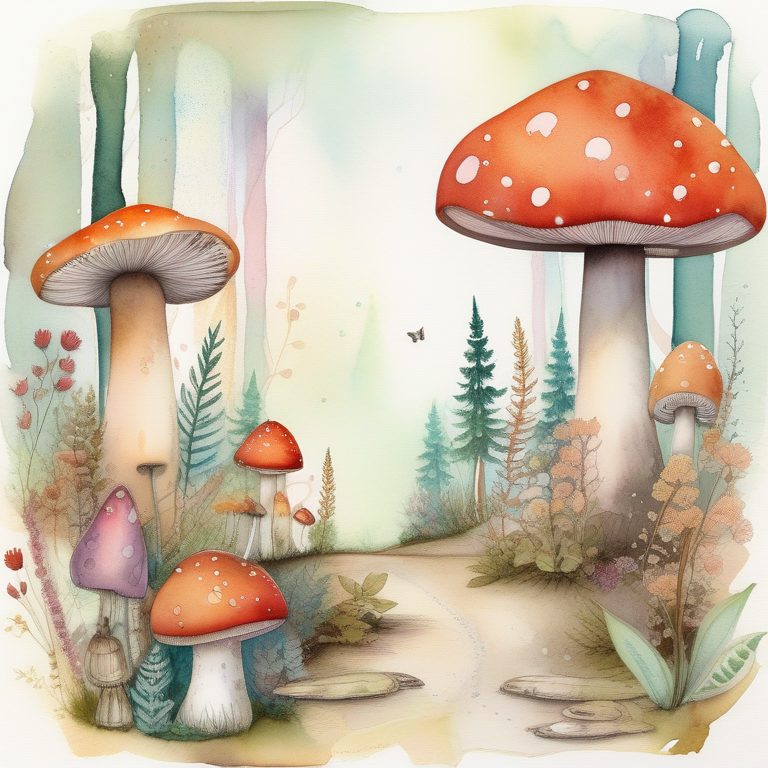 水彩奇幻森林日记页