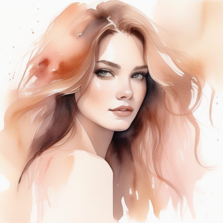 水彩时尚女性肖像