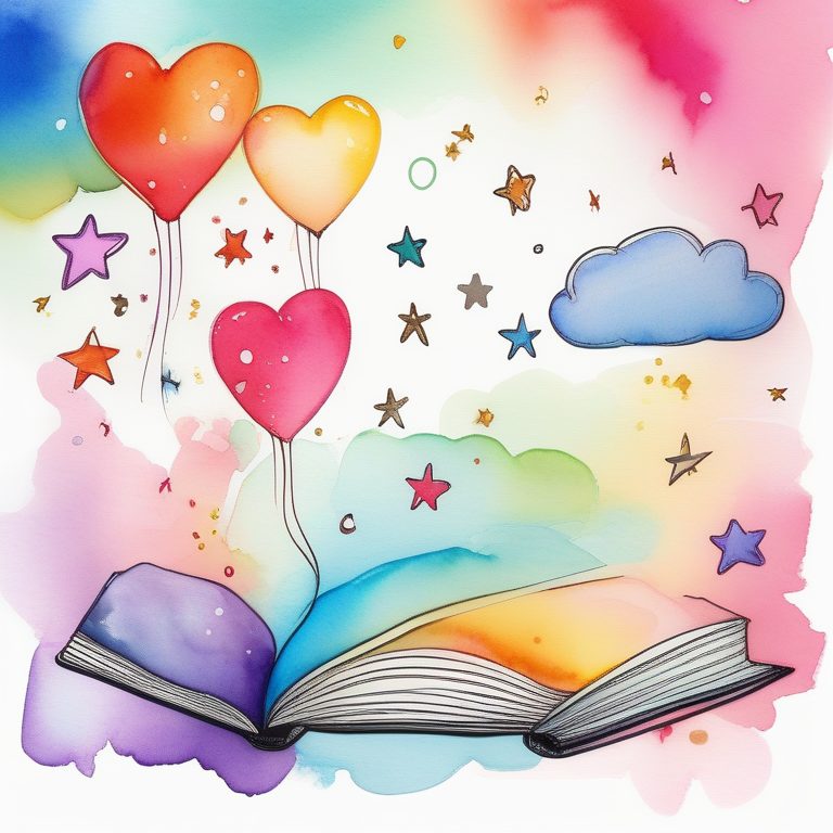 水彩涂鸦日记本彩虹页面