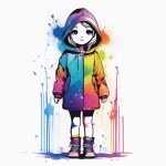 水滴四溢:黑墨线条与几何形体的Q版角色卡 3 shui di si yi hei mo xian tiao yu ji he xing ti de q ban jue se ka