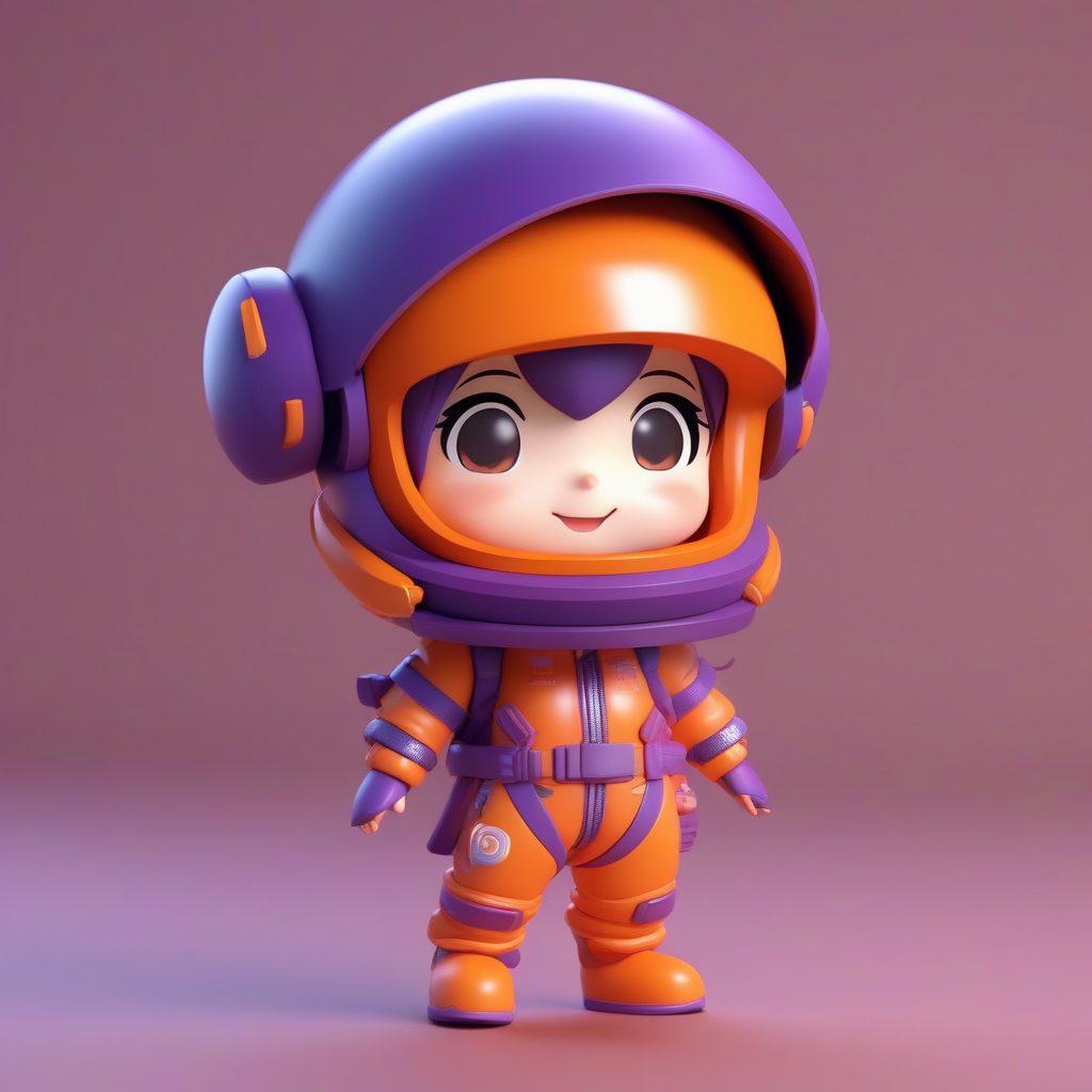 太空探险家Q版女孩3D盲盒:亮橘色宇航服与C4D粘土模型 47 太空探险家Q版女孩3D盲盒:亮橘色宇航服与C4D粘土模型