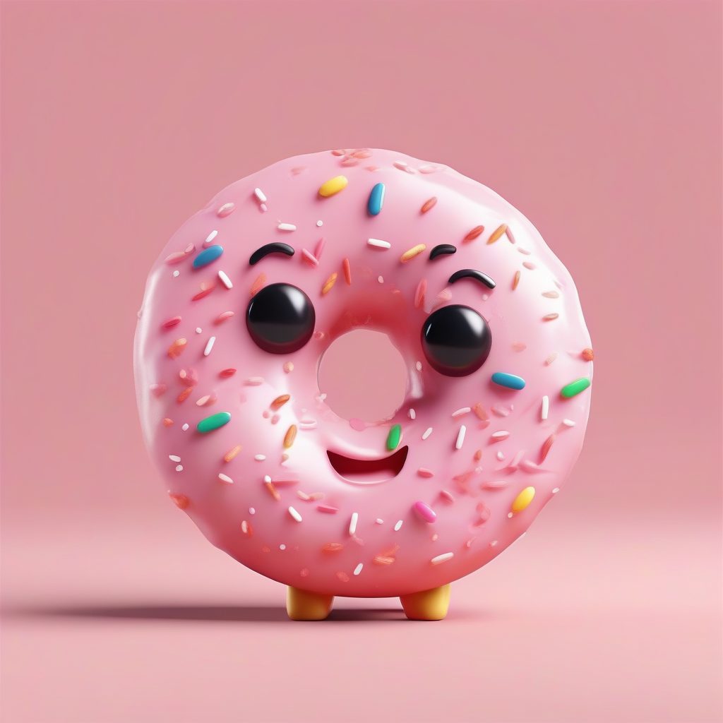 糖果色Q版甜甜圈：Octane渲染全身，淋面光泽