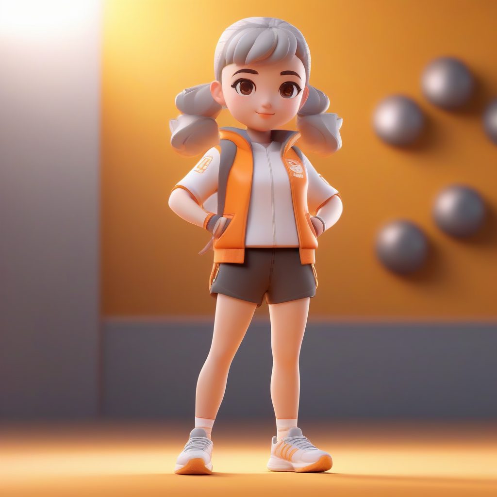 体育部Q版女孩：手握金色奖杯的动态盲盒手办