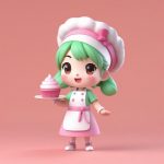 tian dian zhu chu q ban nyu hai 3d xuan ran bai se wei qun mi ni dan gao yu nai you zhi gan