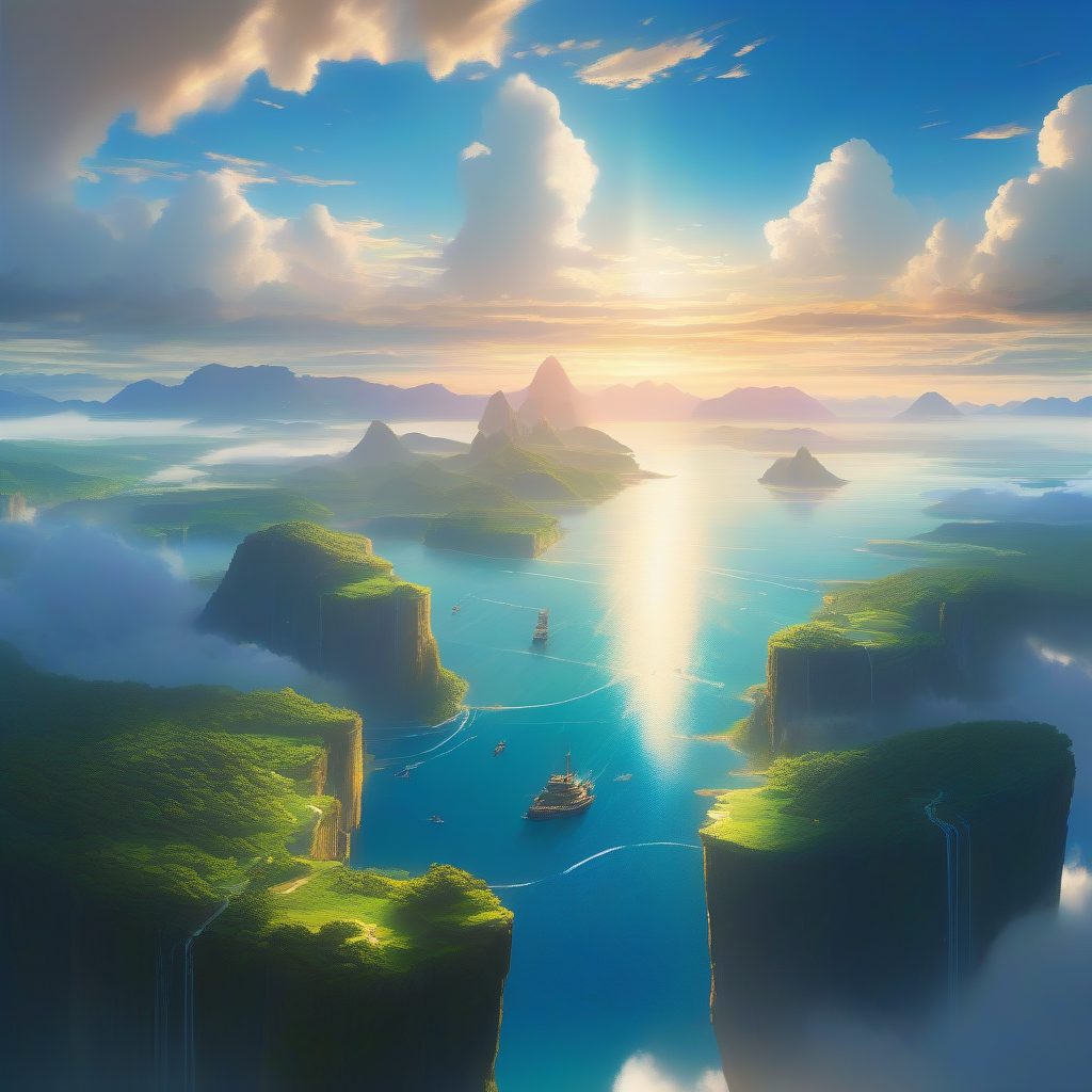 天空之城：悬浮岛屿与穿云瀑布的史诗级全景