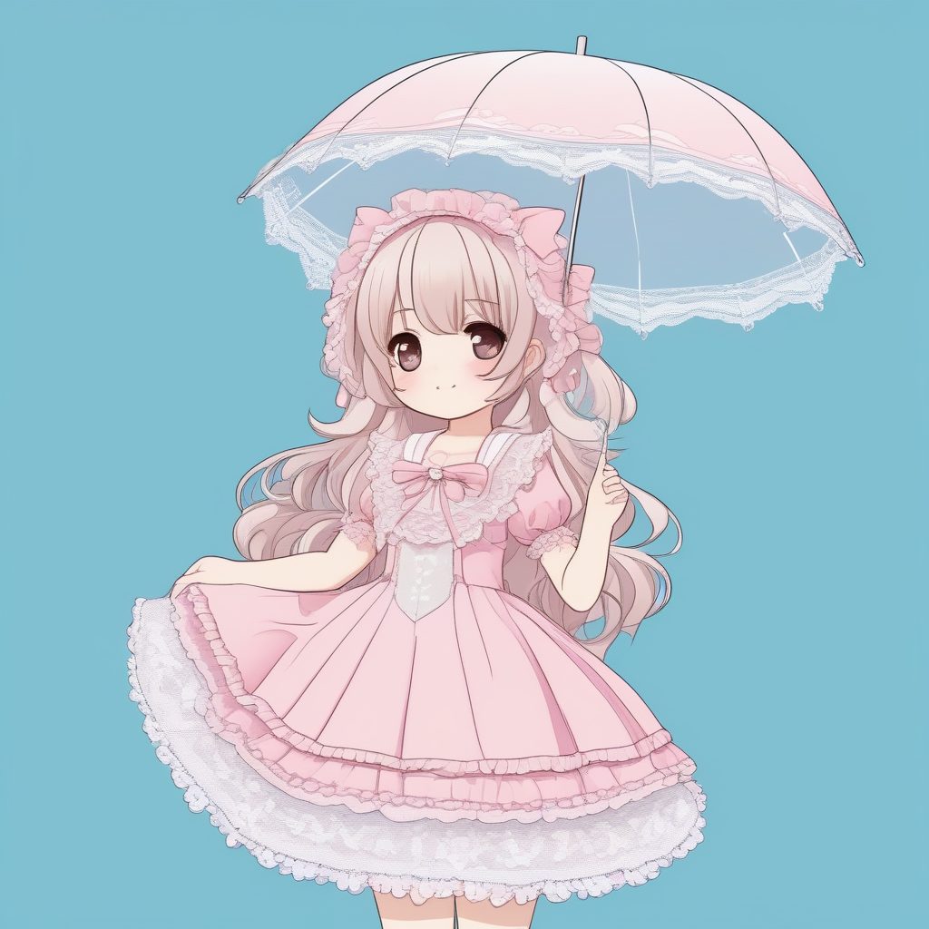 甜美复古风：洛丽塔Q版女孩极简可爱动漫立绘