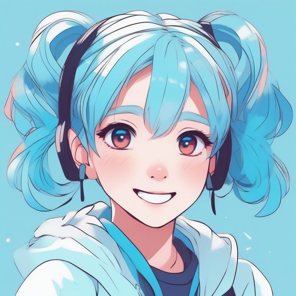 甜美撞色：极简双马尾元气肖像AI提示词