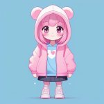 甜蜜情侣头像 | Q版卡哇伊女孩全身立绘,极简纯色背景AI提示词 4 tian mi qing lyu tou xiang q ban ka wa yi nyu hai quan shen li hui ji jian chun se bei jing ai ti