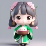 甜蜜团子:Q版汉服女孩吃粽子动作3D全身站立图 6 tian mi tuan zi q ban han fu nyu hai chi zong zi dong zuo 3d quan shen zhan li tu