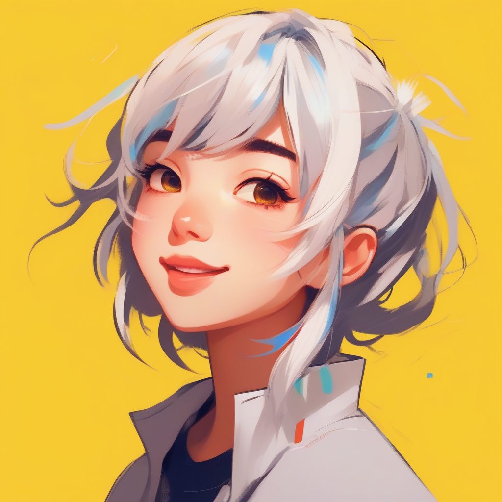 调皮的眨眼:活泼可爱的二次元少女极简头像 1 调皮的眨眼:活泼可爱的二次元少女极简头像