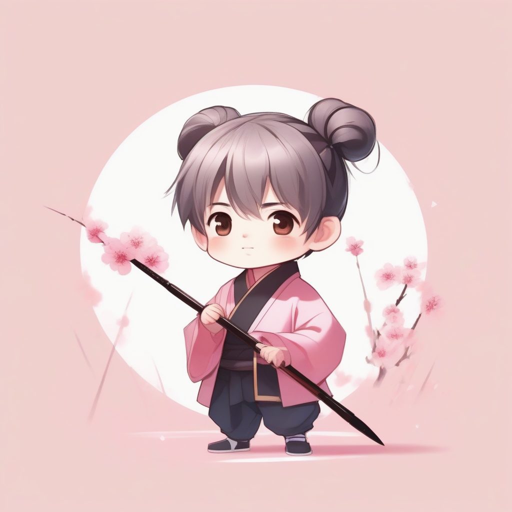 调皮国风少年：沾着墨水顽皮眨眼的Q版小书生