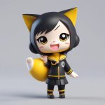 调皮猫咪水手服Q版手办:高光泽C4D全身渲染提示词 7 tiao pi mao mi shui shou fu q ban shou ban gao guang ze c4d quan shen xuan ran ti shi ci