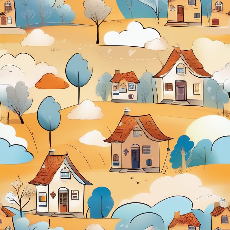 童趣故事书风格小镇日落