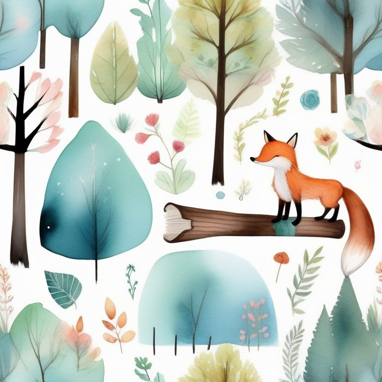 童趣水彩童话故事森林页