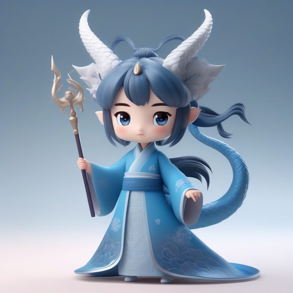 突破次元！8K超清Q版古风龙女全身像AI提示词（光线追踪细节）