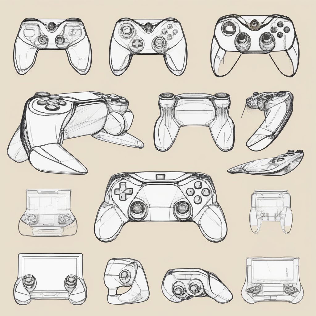 突破人体工学极限的未来游戏手柄设计草稿