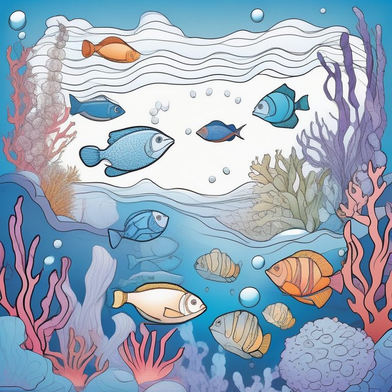 涂色书风格的神秘海底世界