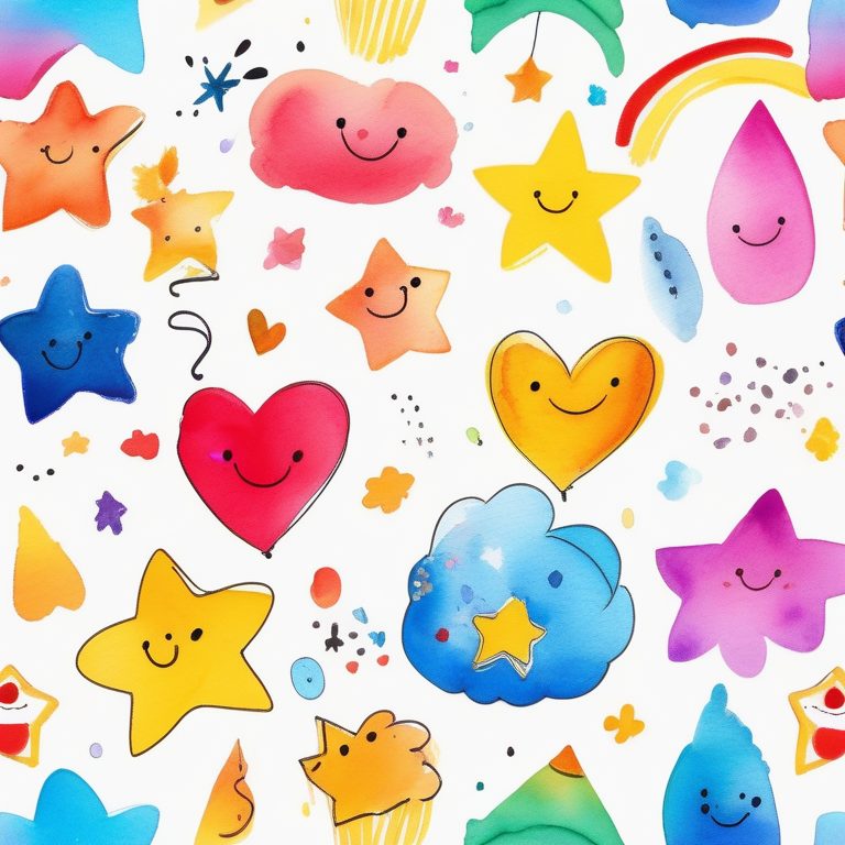 涂鸦风彩虹水彩日记