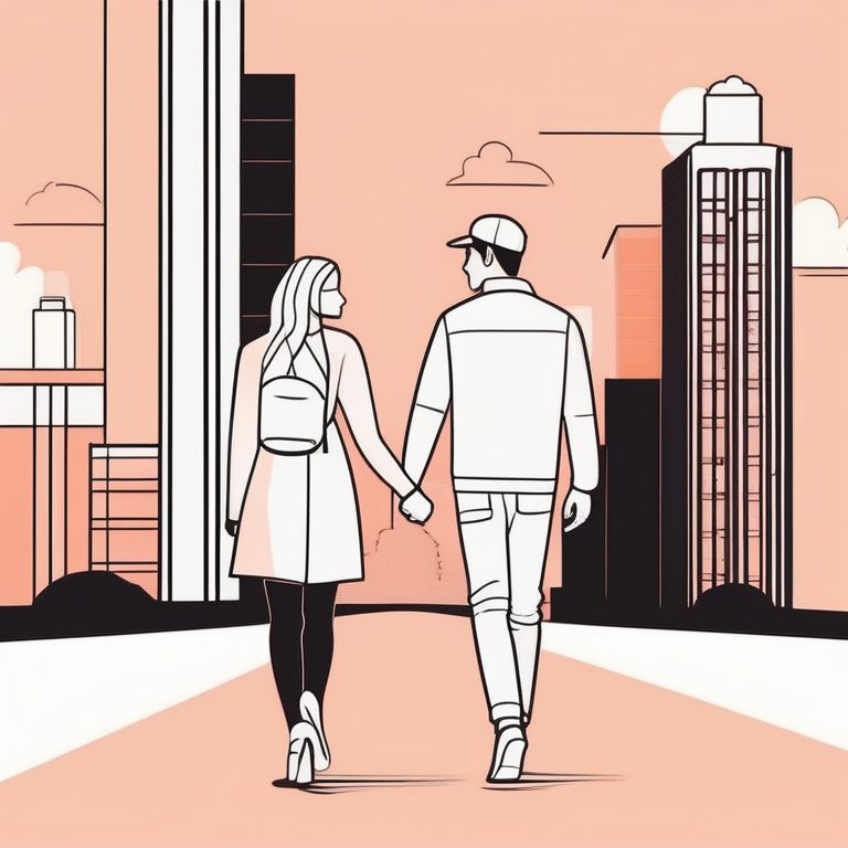 涂鸦风极简城市男女